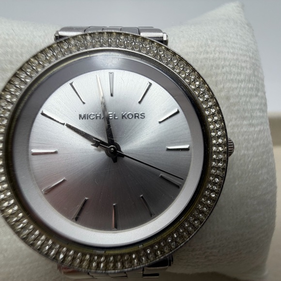 Michael Kors Silver Tone Watch with Sparkling Bezel - Picture 2 of 8
